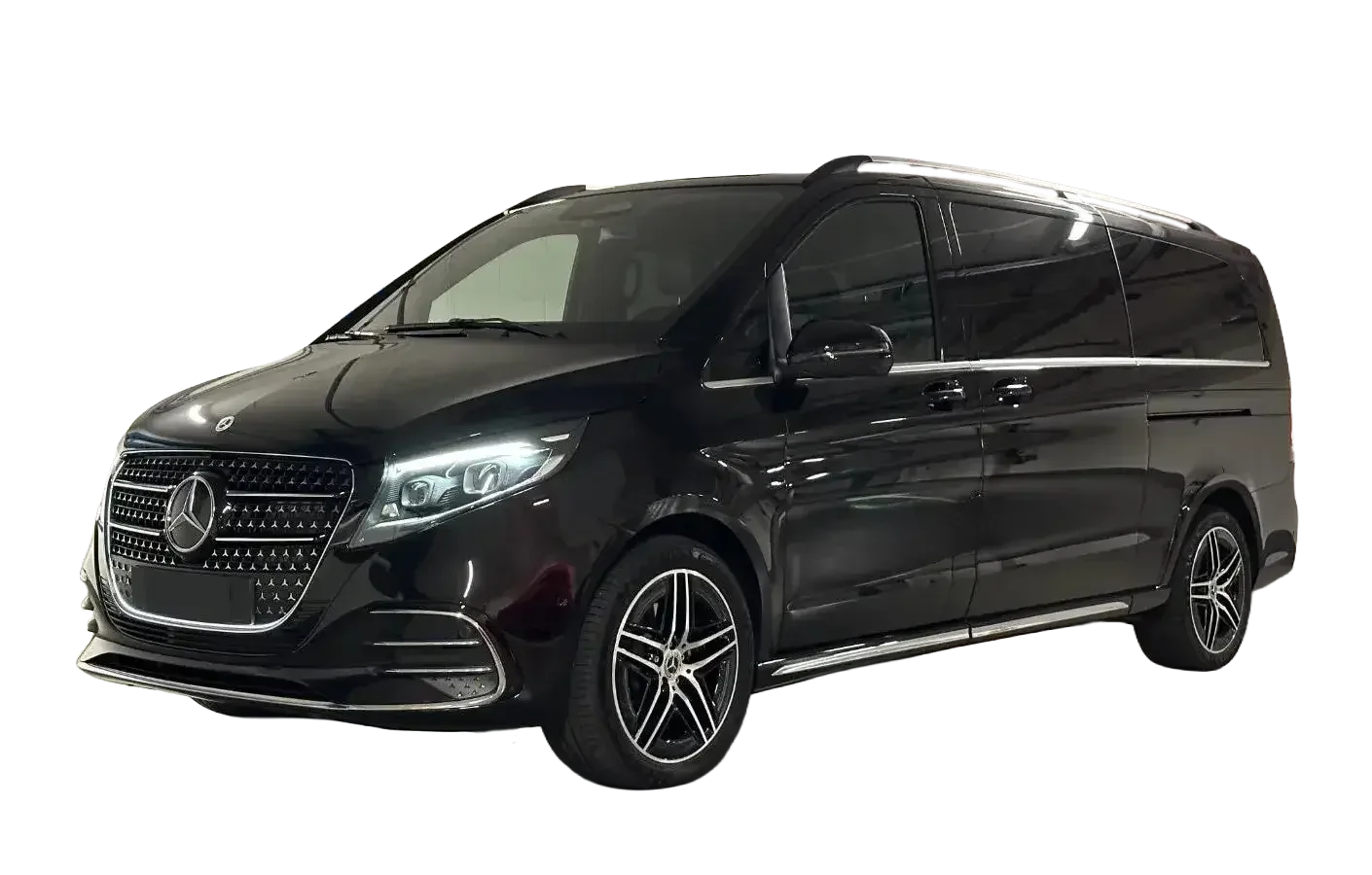 Executive chauffeur-driven Mercedes V-Class MPV offering spacious, premium transport for group travel.